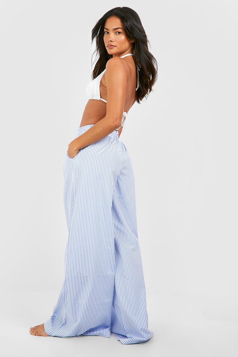 Light blue pinstripe pants deals